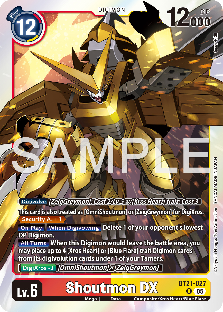 Shoutmon DX Preview for Digimon Card Game Booster Set 21