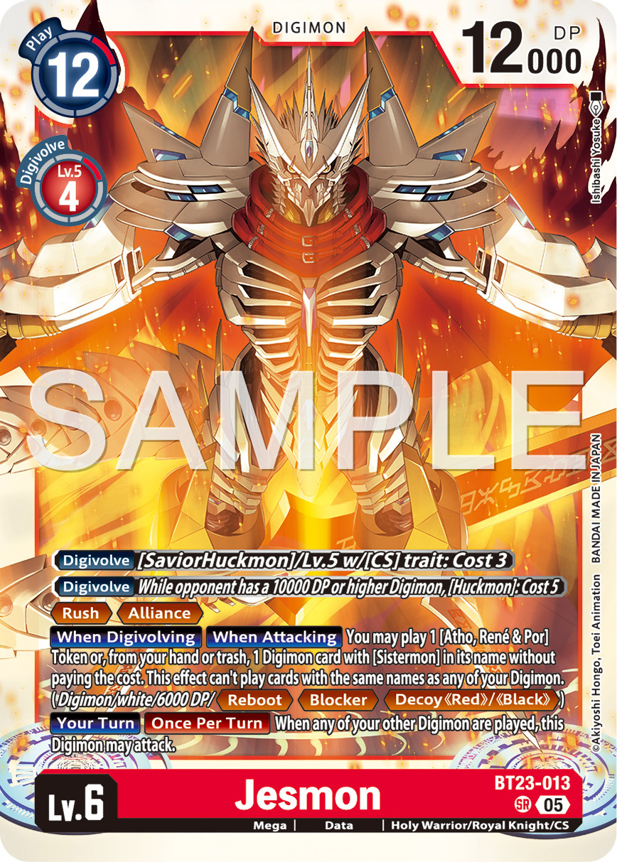 Jesmon & ParallelAlt Art Previews for Digimon Card Game Booster Set 23 |  With the Will  Digimon Forums