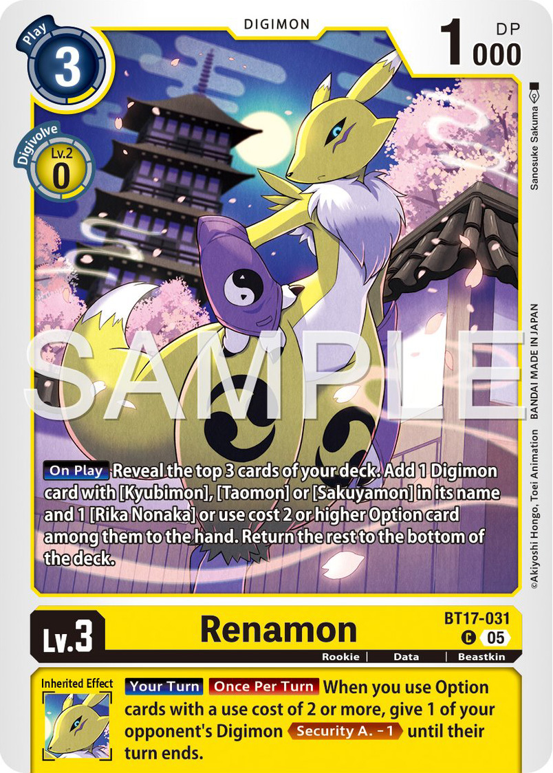 Renamon Preview for Digimon Card Game Starter Deck 22 | With the